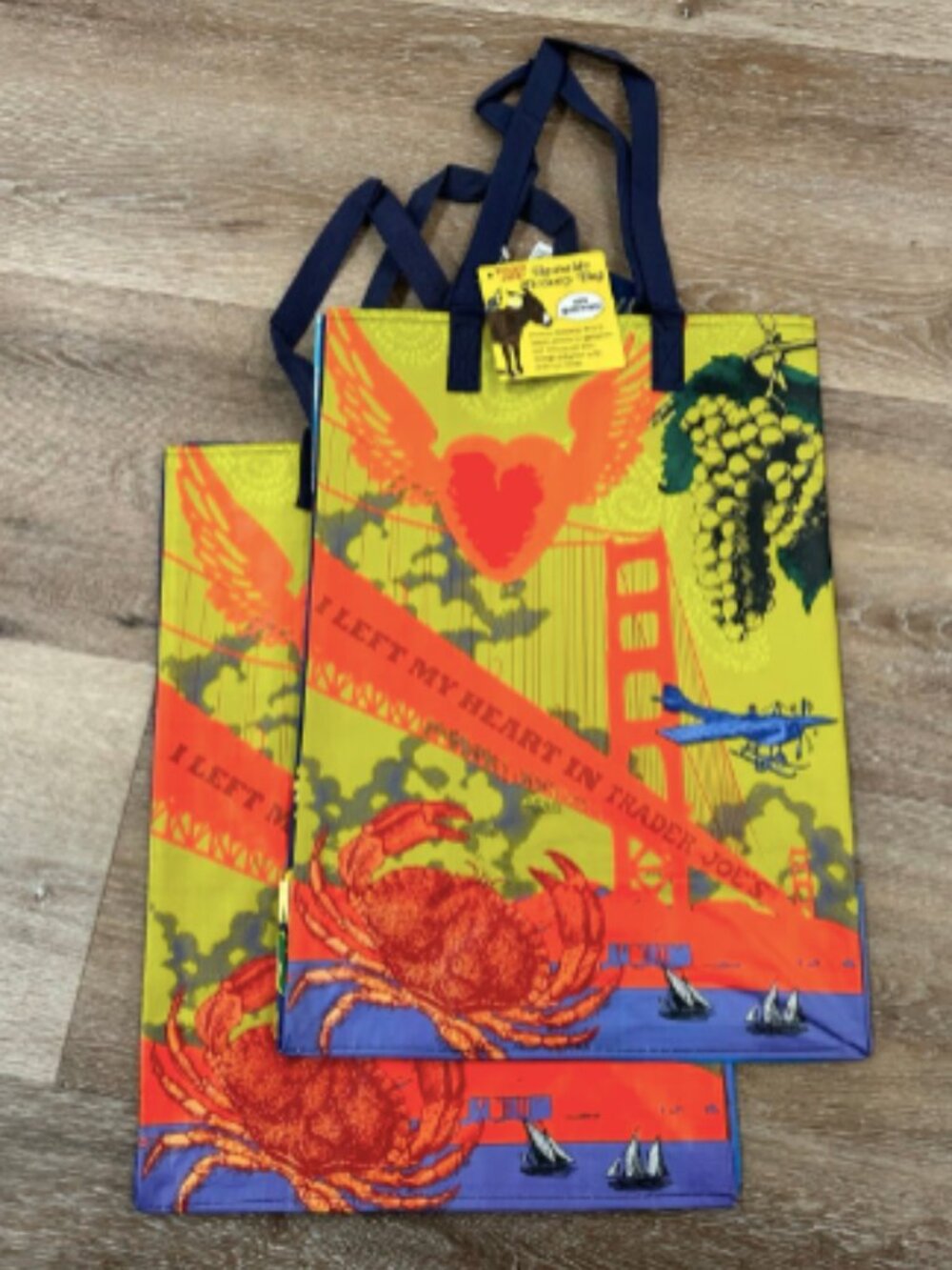 Trader Joe’s Northern California SF Reusable Grocery Tote 2X Bag NEW NWT